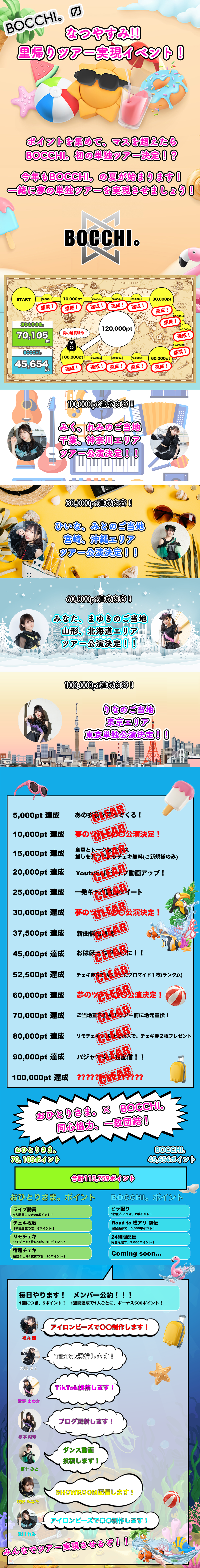 BOCCHI。のなつやすみ!! 里帰りツアー実現イベント開催！！